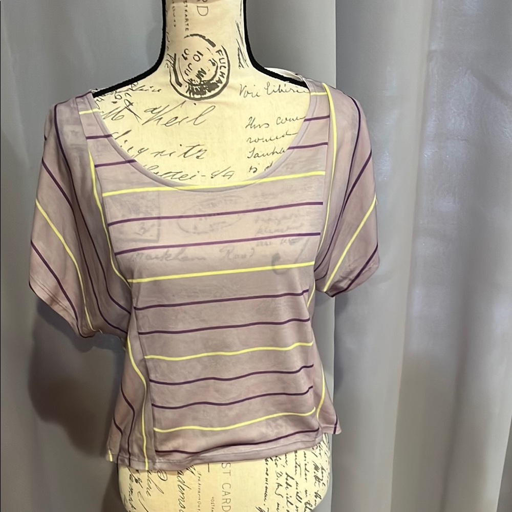 Decree Purple Striped Crop Top